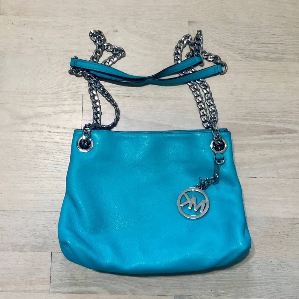 Michael Kors Blue Silver Chain Purse